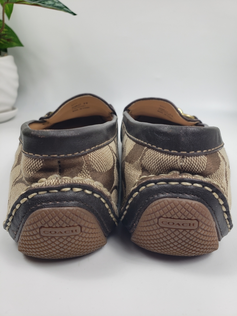 COACH Signature Canvas w/ Horsebit Buckles - Driving Loafers Classic Iconic 8 - Picture 11 of 14